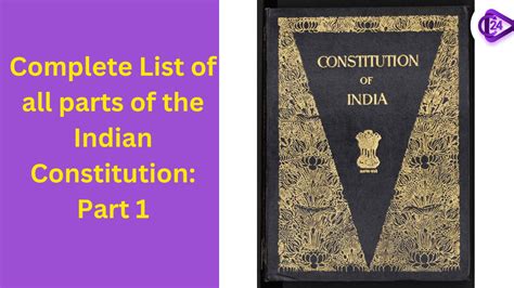 Complete List Of All Parts Of The Indian Constitution Part 1