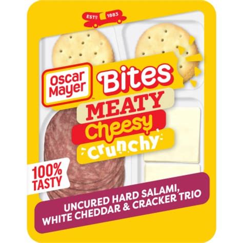 Oscar Mayer Bites Uncured Hard Salami White Cheddar Cracker Trio Meat