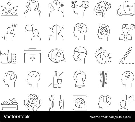 Set of linear icons stroke Royalty Free Vector Image