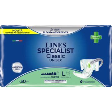 Pannolone Per Incontinenza Lines Specialist Derma Sagomato Super Pezzi