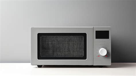 Premium Photo Microwave Oven On Table Isolated On A Grey Background