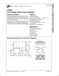 National Semiconductor LM386 Series Datasheets. LM386MX-1, LM386N ...