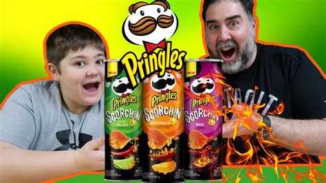 Reviewing The NEW Pringles Scorchin Flavors Scorchin Cheddar And BBQ