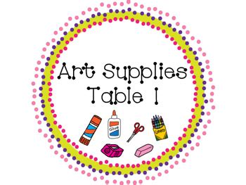 Art Supplies Labels by Aimee Nava | Teachers Pay Teachers