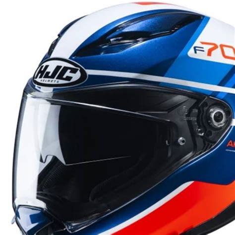 Capacete Hjc F Tino Azul Branco Laranja Grid Motors