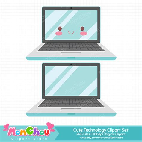 Kawaii Technology Clipart Cute Tech Clipart Set Instant Etsy India