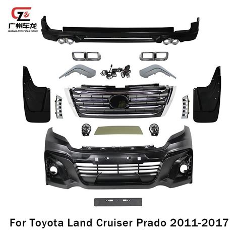 Body Kit Front Bumper Rear Lip Grille For Toyota Land Cruiser Prado