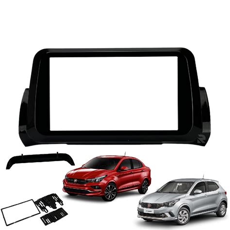 Moldura Painel Dvd Din Mp Central Multimidia Fiat Argo Cronos Black