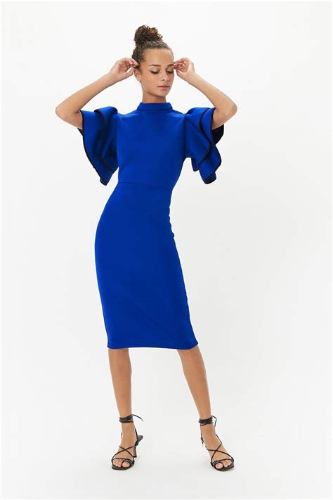 Coast Scuba Ruffle Sleeve Midi Dress Coastzzs99 688 £3158 Coast