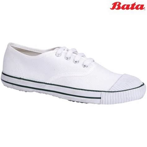 Unisex Bata Tennis Cn White Lace Up Canvas School Shoes Size 6 12 Uk