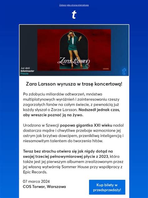 Ticketmaster PL Zara Larsson W Polsce Milled