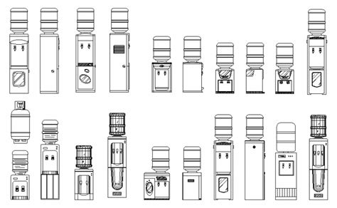 Creative Water Coolers Elevation Blocks Cad Drawing Details Dwg File