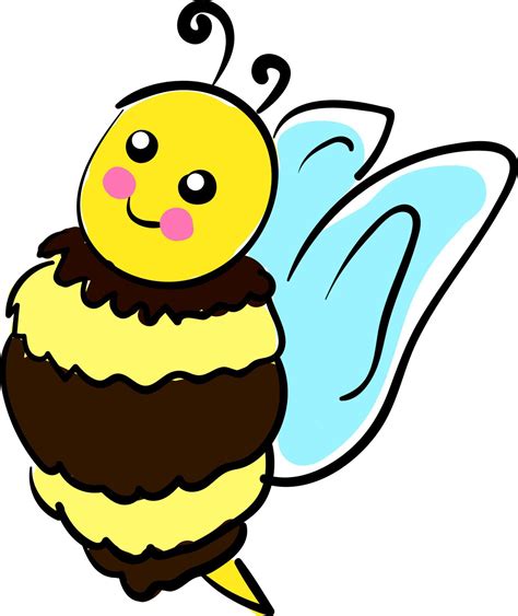 A cute bee, vector or color illustration. 13554559 Vector Art at Vecteezy