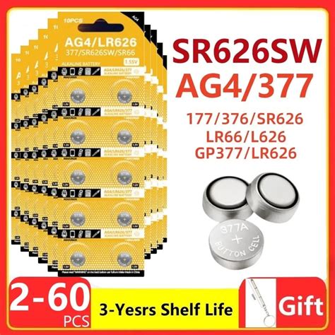 Pcs Pcs V Ag Button Batteries Sr Sw Sr Cell Coin