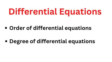 Order And Degree Of Differential Equations Differential Equation De