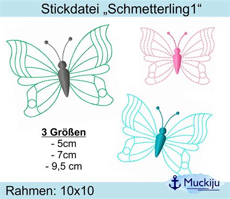 Stickdatei Set Schmetterling X Gr En