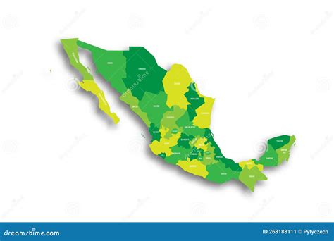 Mexico Political Map Of Administrative Divisions Royalty Free Stock