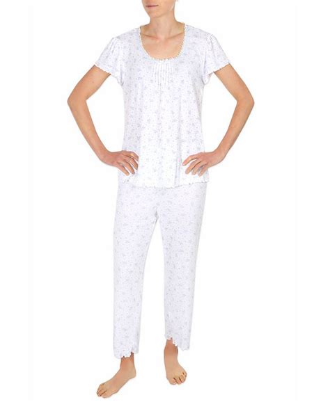 Miss Elaine Pointelle Floral Print Pajama Set Macys