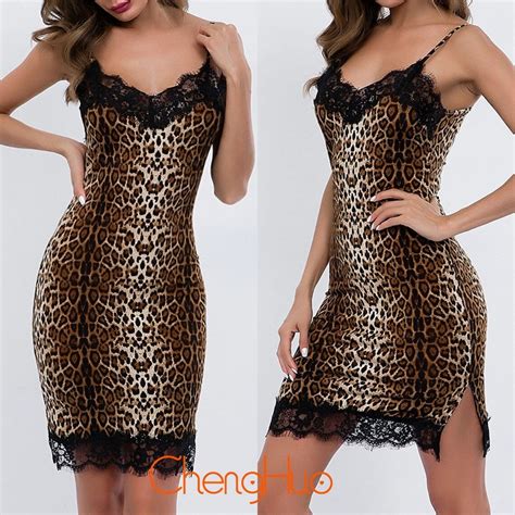 Women Sexy Lace Lingerie Nightwear Sleepwear Leopard Print Etsy