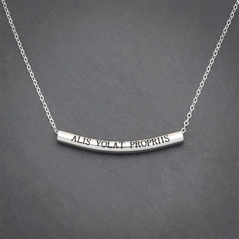 Alis Volat Propriis Necklace She Flies With Her Own Wings Latin Phrase