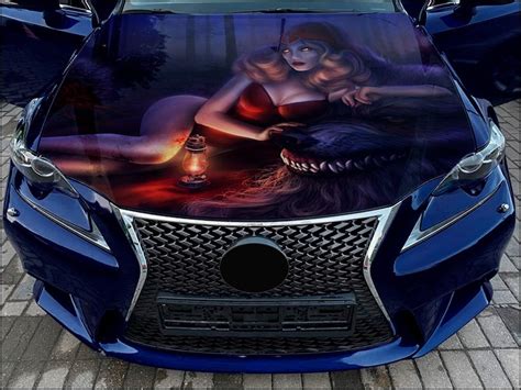 Car Hood Wrap Women Vinyl Sticker Full Color Custom Decal Fit Any Car