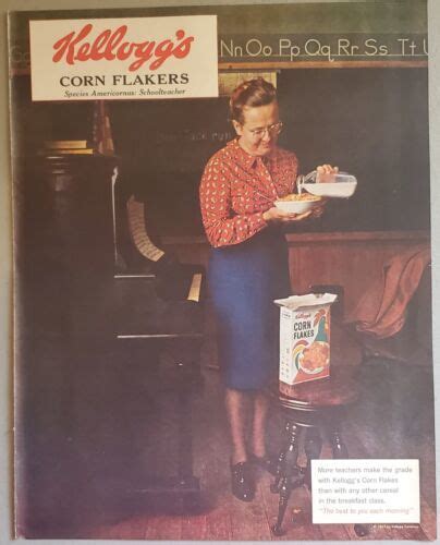 Kelloggs Corn Flakes Magazine Advertisement 1961 Schoolteacher Kellogg