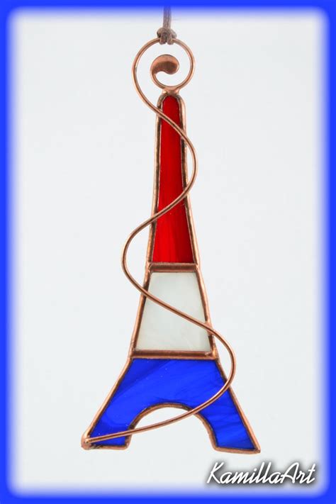 Stained Glass Suncatcher Eiffel Tower Glass Ornaments Glass Etsy