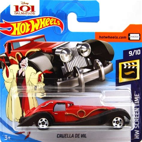 Hot Wheels Cruella De Vil Red Hw Screen Time Dalmatians Perfect