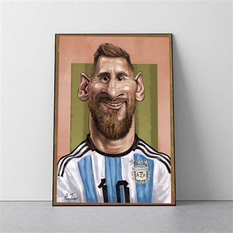 Caricature of Messi Wall Art Digital - Etsy