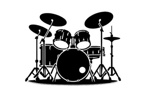 Premium Vector Drum Set Silhouette Vector Illustration