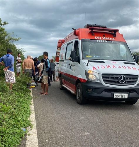 Motociclista sofre fratura exposta após acidente na PI 477 em Pedro II