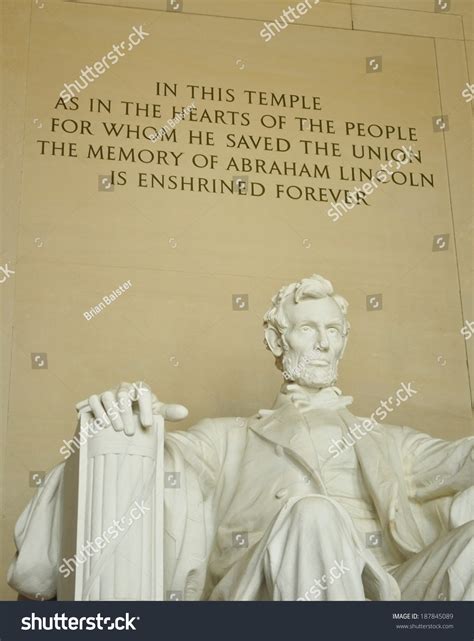 Lincoln Memorial Statue Quote This Temple Stock Photo (Edit Now) 187845089