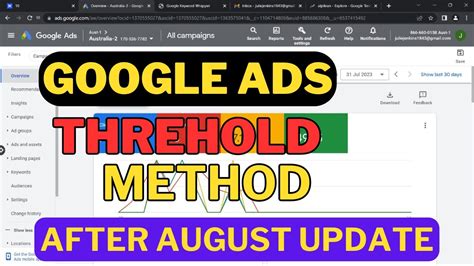 Google Ads Threshold Method After August Update Google Ads Threshold