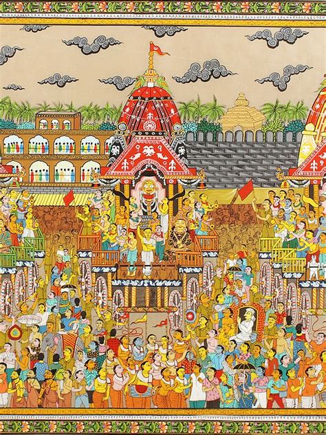 Jagannath Rath Yatra Pattachitra Painting On Tussar Silk Exotic India Art