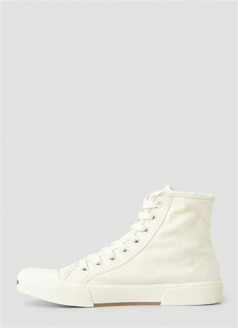 Paris High Top Sneakers In White Balenciaga