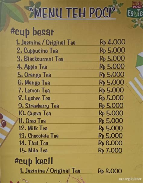 Selalu Diperbarui Menu Teh Cap Poci Gunung Anyar Surabaya