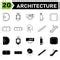 Architecture Symbol Icon Set Include Pad Footing Structure Stepped