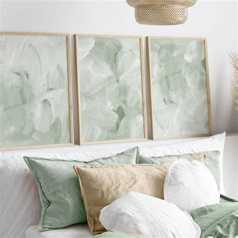 Sage Green Wall Art Prints Abstract Set Of 3 Prints Marble Etsy UK