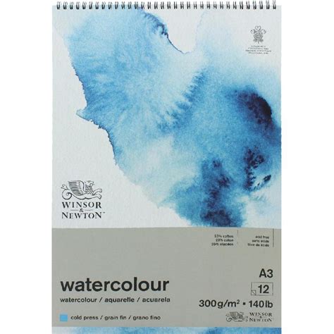 Winsor Newton Classic Watercolor Pad Block With Spiral White A3