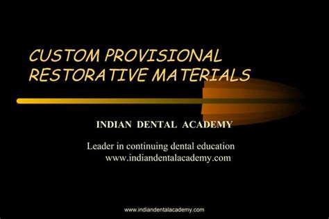 Provisional Restorations Labial Orthodontics Ppt