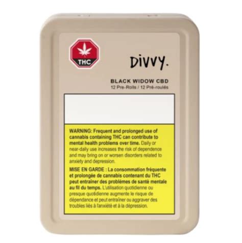 Buy Divvy Black Widow Cbd Pre Rolls Online Arcannabis