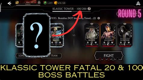 Klassic Fatal Tower Boss Battles 20 And 100 Round 5 Rewards Mk Mobile