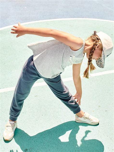 Mädchen Sport Top Grau Meliert Mädchen