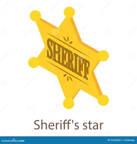 Sheriff Star Icon, Isometric 3d Style Stock Vector - Illustration of ...