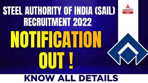 Sail Recruitment Notification Out Adda Youtube