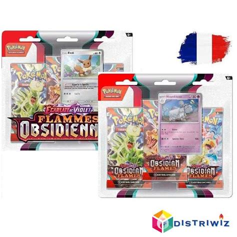 Distriwiz Tripack Blisters De 3 Boosters Flammes Obsidiennes Ev03 Fr