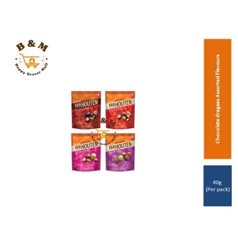 Van Houten Dark Milk Chocolate Dragees Assorted Flavors 40g Shopee