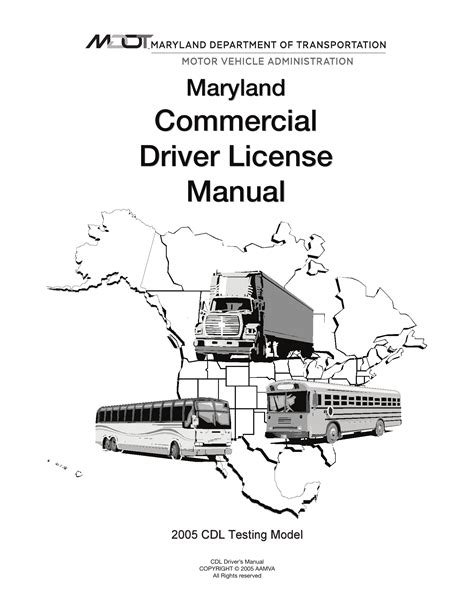 Md Mva Form Dl 151 Commercial Drivers License Cdl Manual Forms