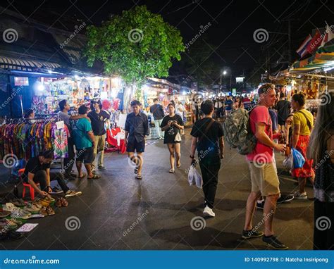 Tourist Come To Chatuchak Night Market for Shopping Editorial Stock ...