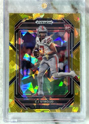 Panini Prizm Cj Stroud Rare Gold Cracked Ice Prizm Rookie Card Rc